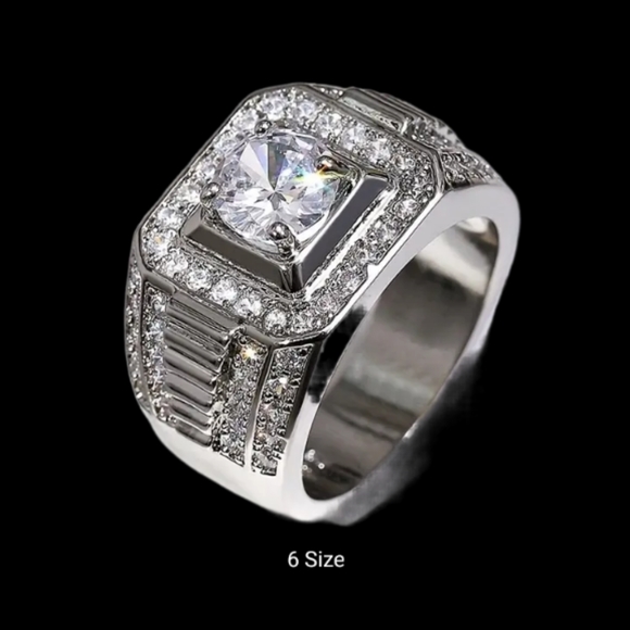 Jewelry for men's sterling silver ring size 9 With Top Quality cubic zirconia - Picture 7 of 8